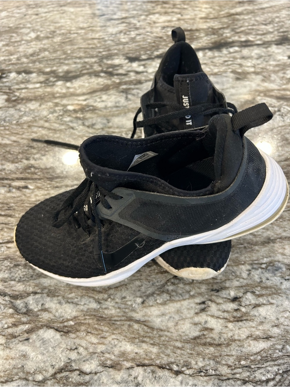 Nike Black Women's Athletic Sneakers with White Sole